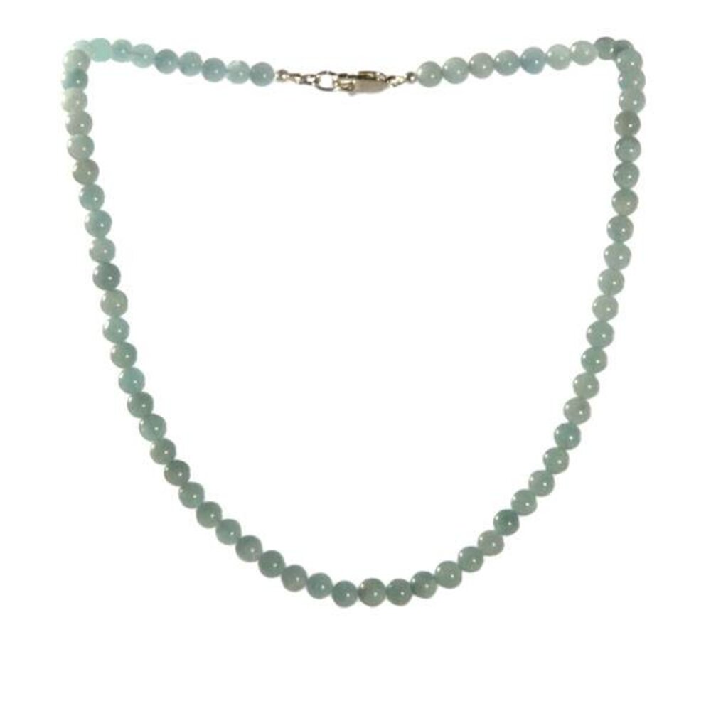 Aquamarijn ketting 6 mm kralen