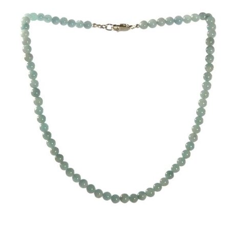 Aquamarijn ketting 6 mm kralen