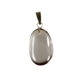 Rookkwarts hanger met 14k gouden oogje Rookkwarts hanger met 14k gouden oogje