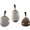 Rookkwarts hanger met 14k gouden oogje Rookkwarts hanger met 14k gouden oogje