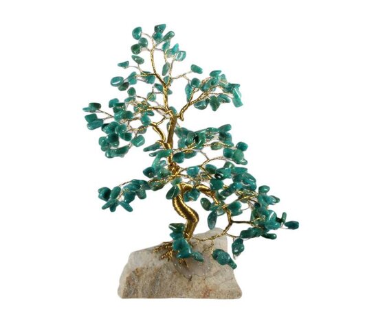 Amazoniet edelsteen boompje groot op steen Amazoniet edelsteen boompje groot op steen