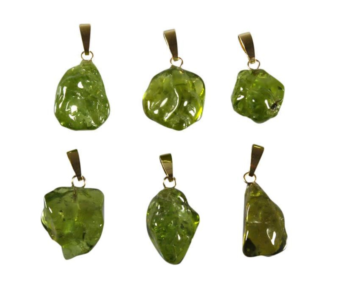 Peridoot hanger A-kwaliteit met 14k gouden oogje