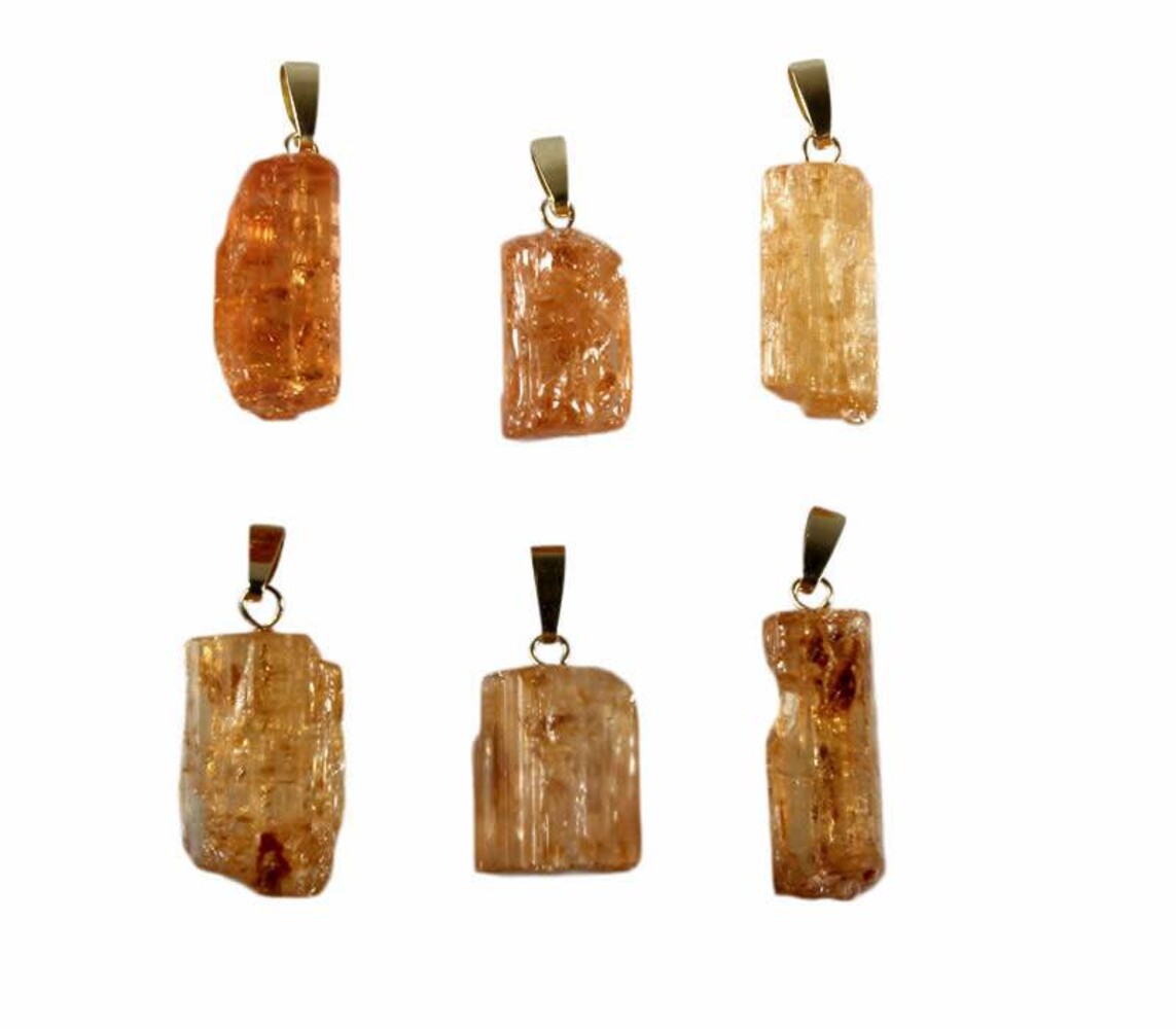 Goudtopaas hanger kristal met 14k gouden oogje