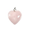 Rozenkwarts hanger hart 15 mm met zilveren oogje Rozenkwarts hanger hart 15 mm met zilveren oogje