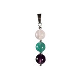 Zilveren hanger verlies en rouw 8 mm kralen Zilveren hanger verlies en rouw 8 mm kralen