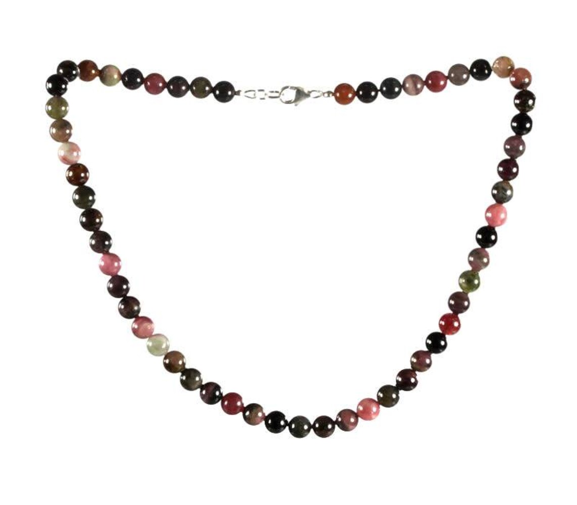 Toermalijn (multicolour) ketting 8 mm kralen