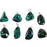 Chrysocolla met malachiet hanger met zilveren oogje