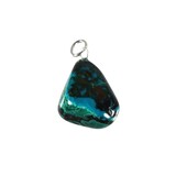 Chrysocolla met malachiet hanger met zilveren oogje