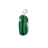 Malachiet hanger met zilveren oogje Malachiet hanger met zilveren oogje