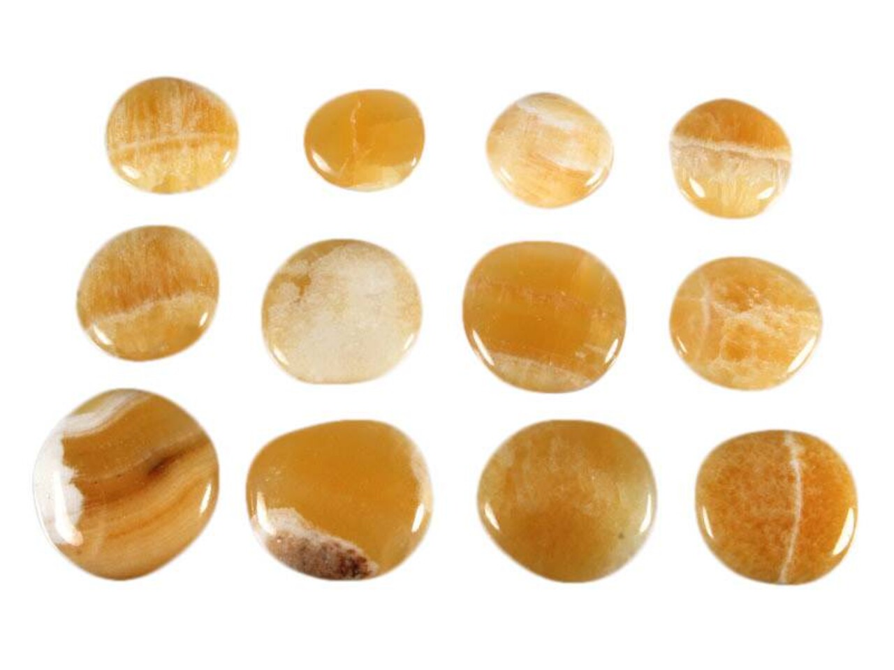 Calciet (oranje) steen plat gepolijst Calciet (oranje) steen plat gepolijst