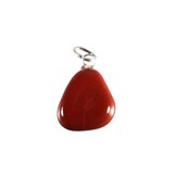 Jaspis (rood) hanger met zilveren oogje Jaspis (rood) hanger met zilveren oogje