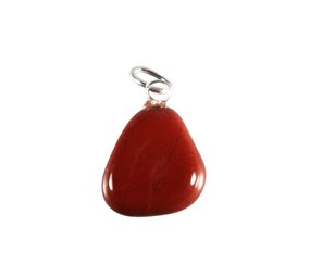 Jaspis (rood) hanger met zilveren oogje Jaspis (rood) hanger met zilveren oogje
