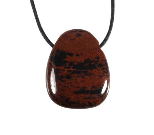 Obsidiaan (mahonie) hanger doorboord Obsidiaan (mahonie) hanger doorboord