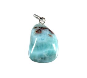 Larimar hanger met zilveren oogje Larimar hanger met zilveren oogje
