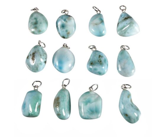 Larimar hanger met zilveren oogje Larimar hanger met zilveren oogje