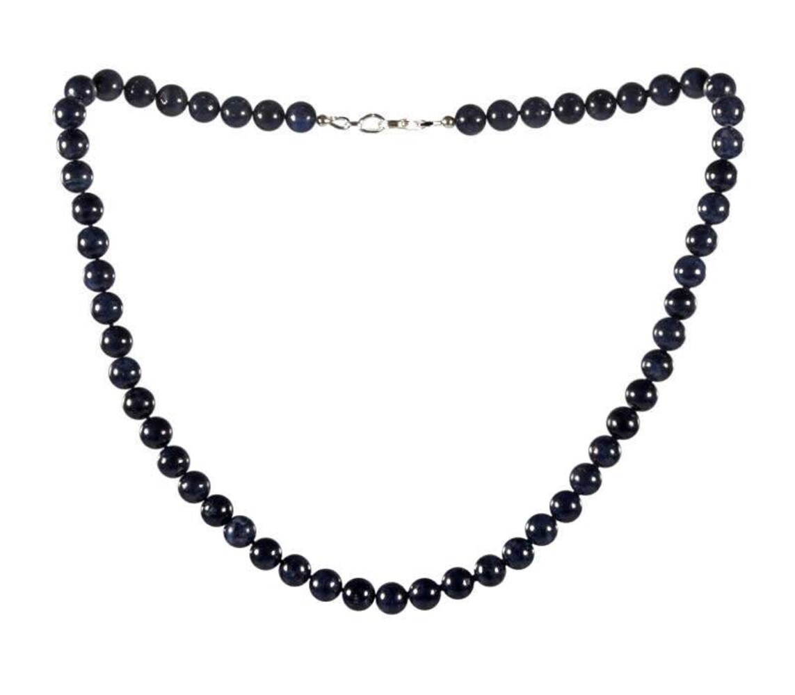 Saffier ketting 8 mm kralen Saffier ketting 8 mm kralen