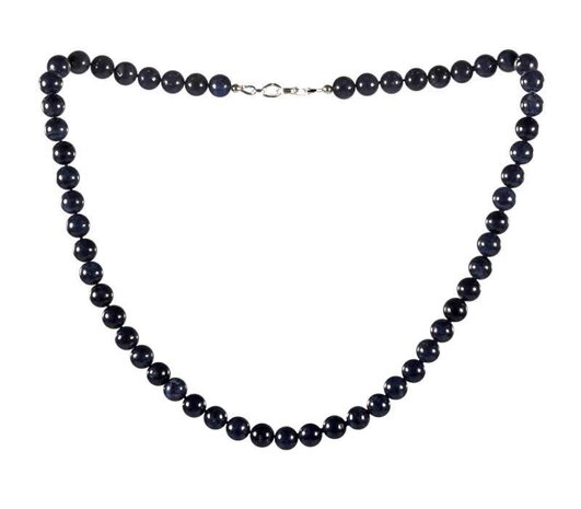 Saffier ketting 8 mm kralen Saffier ketting 8 mm kralen