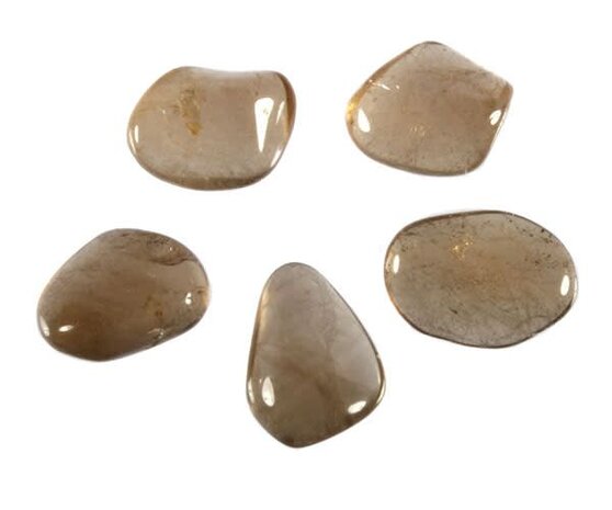 Citrien met rookkwarts (smokey citrien) steen getrommeld 2 - 5 gram Citrien met rookkwarts (smokey citrien) steen getrommeld 2 - 5 gram