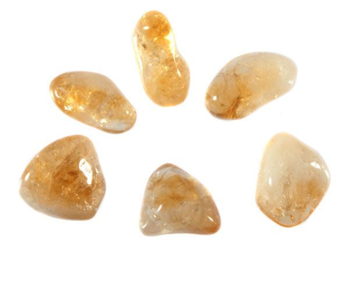 Citrienkwarts (verhit) steen getrommeld 2 - 5 gram Citrienkwarts (verhit) steen getrommeld 2 - 5 gram