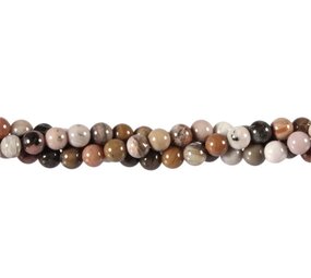 Versteend hout kralen rond 6 mm (streng van 40 cm)