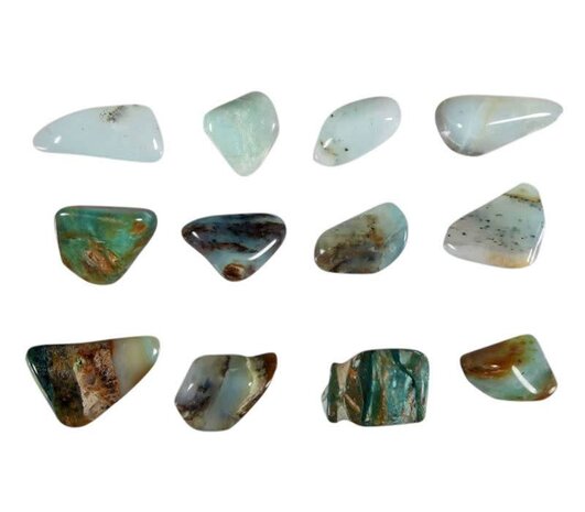 Opaal (Andes) blauw steen getrommeld 2 - 5 gram Opaal (Andes) blauw steen getrommeld 2 - 5 gram