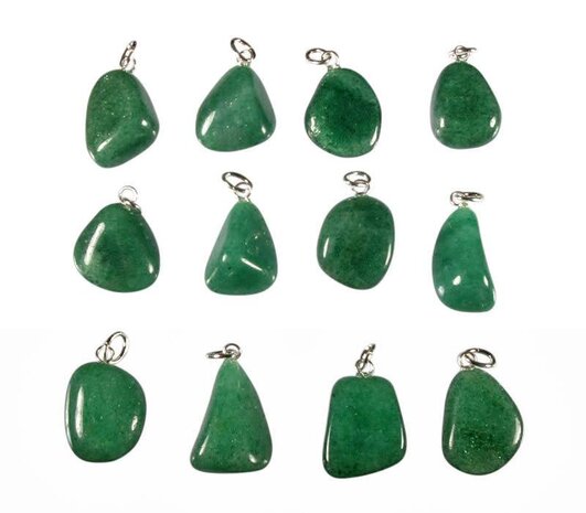 Aventurijn (groen) hanger A-kwaliteit met zilveren oogje Aventurijn (groen) hanger A-kwaliteit met zilveren oogje