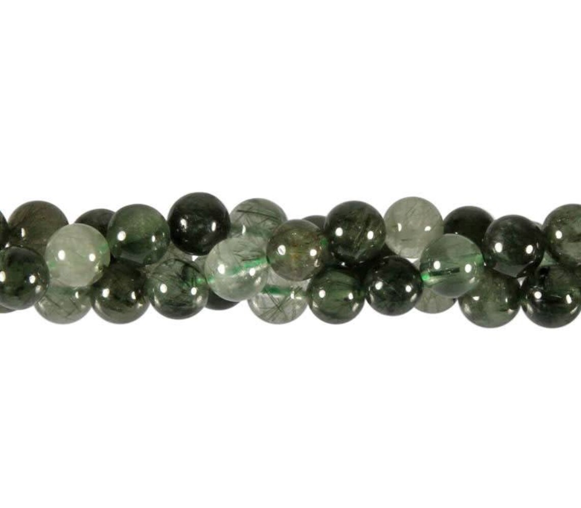 Toermalijnkwarts (groen) kralen rond 8 mm (streng van 40 cm) Toermalijnkwarts (groen) kralen rond 8 mm (streng van 40 cm)