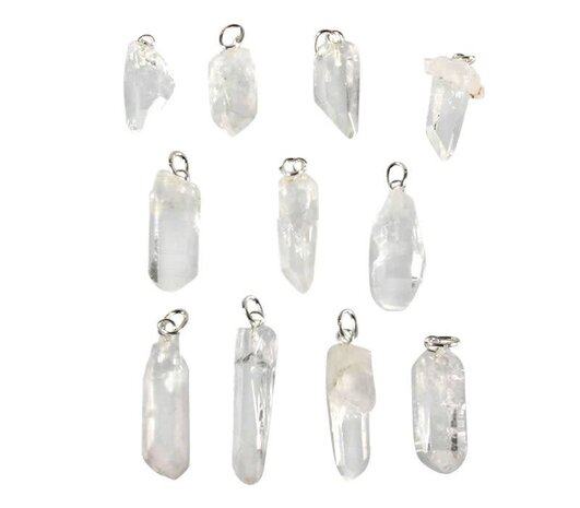 Lemurisch licht hanger kristal met zilveren oogje