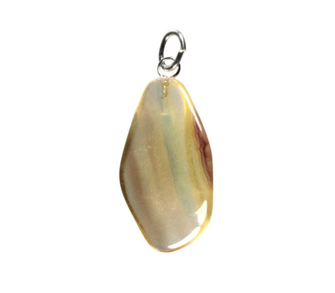 Fluoriet (regenboog) hanger met zilveren oogje Fluoriet (regenboog) hanger met zilveren oogje