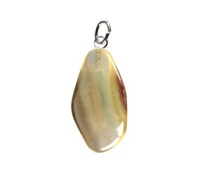 Fluoriet (regenboog) hanger met zilveren oogje