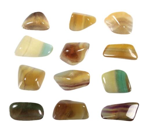 Fluoriet (regenboog) steen getrommeld 5 - 10 gram Fluoriet (regenboog) steen getrommeld 5 - 10 gram