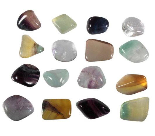 Fluoriet (multi) steen getrommeld 5 - 10 gram