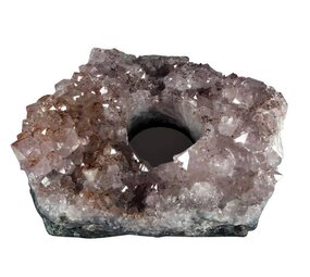 Amethist met cacoxeniet theelichthouder