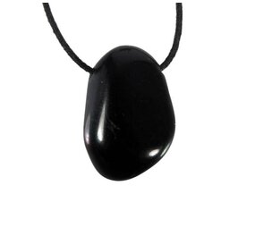 Obsidiaan (zwart) hanger doorboord