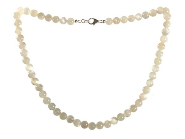 Maansteen ketting 8 mm kralen