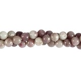 Toermalijn (roze) met lepidoliet (unicorn stone) kralen rond 6 mm (streng van 40 cm) Toermalijn (roze) met lepidoliet (unicorn stone) kralen rond 6 mm (streng van 40 cm)