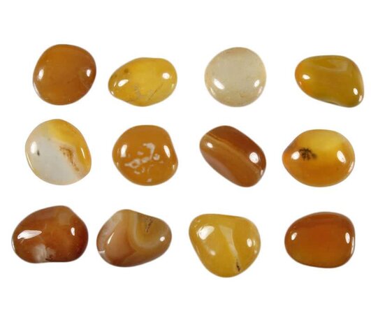 Agaat (geel) steen getrommeld 2 - 5 gram Agaat (geel) steen getrommeld 2 - 5 gram