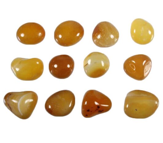 Agaat (geel) steen getrommeld | middel (M) Agaat (geel) steen getrommeld | middel (M)