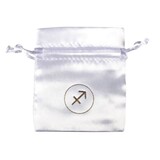 Buideltje satijn wit boogschutter Buideltje satijn wit boogschutter