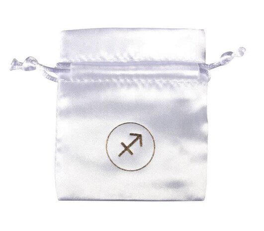 Buideltje satijn wit boogschutter Buideltje satijn wit boogschutter