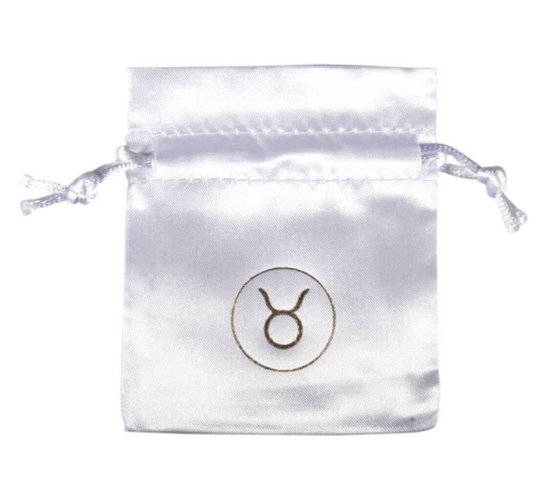 Buideltje satijn wit stier Buideltje satijn wit stier