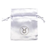 Buideltje satijn wit stier Buideltje satijn wit stier