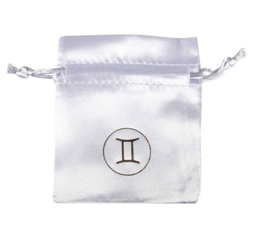 Buideltje satijn wit tweelingen Buideltje satijn wit tweelingen