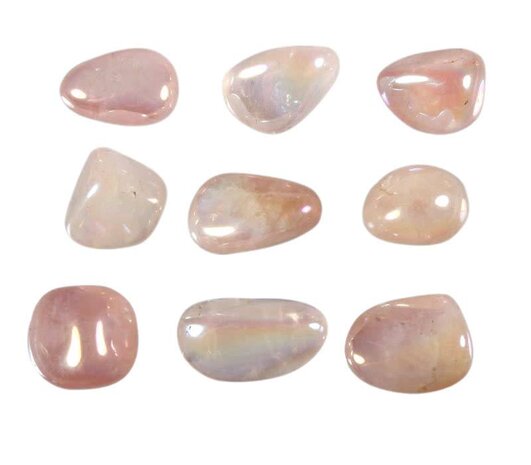 Rozenkwarts angel aura steen getrommeld 5 - 10 gram
