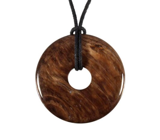 Versteend hout hanger donut 4 cm Versteend hout hanger donut 4 cm