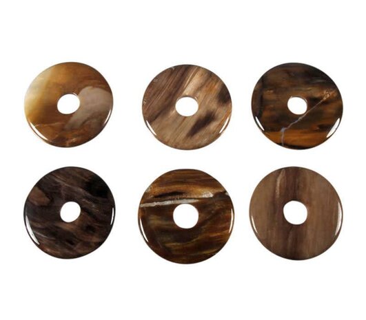 Versteend hout hanger donut 4 cm Versteend hout hanger donut 4 cm