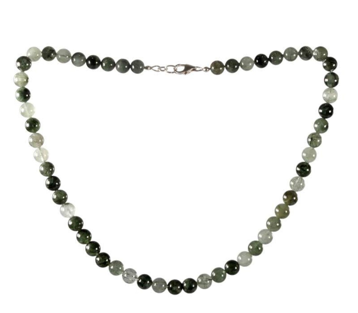 Toermalijnkwarts (groen) ketting 8 mm kralen Toermalijnkwarts (groen) ketting 8 mm kralen