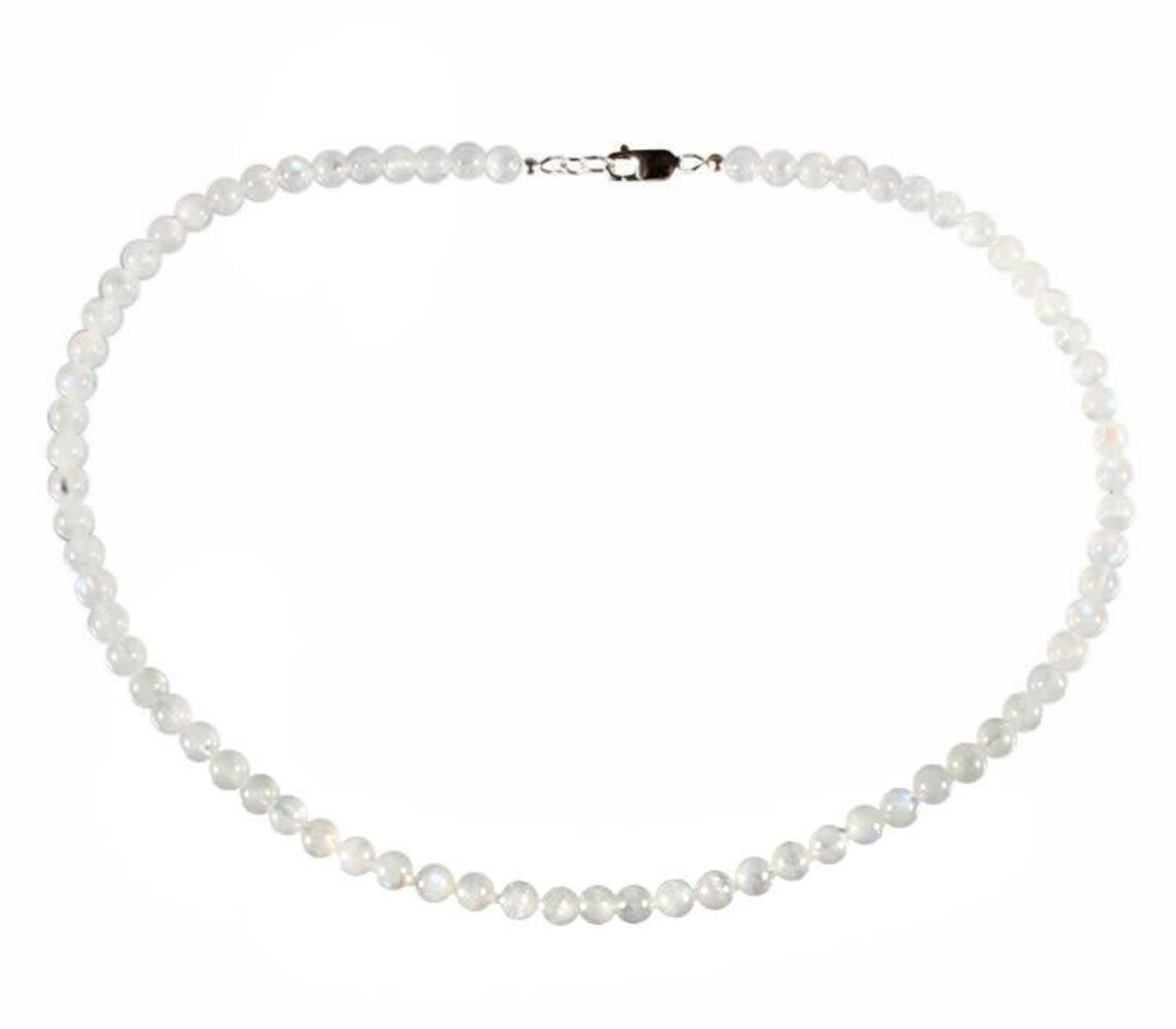 Maansteen (regenboog) ketting 6 mm kralen