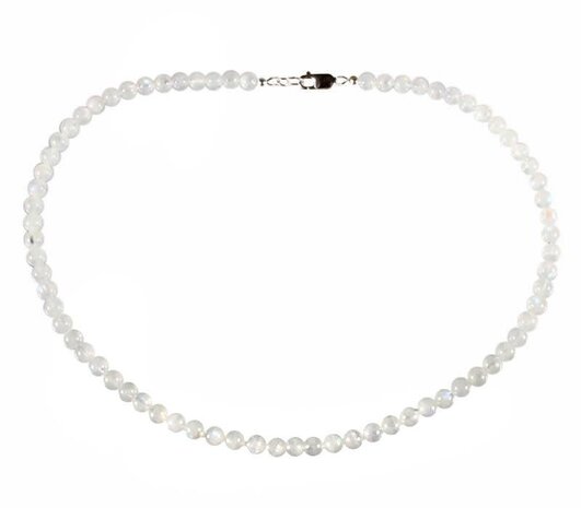 Maansteen (regenboog) ketting 6 mm kralen