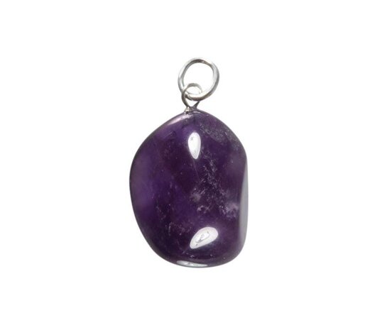 Amethist hanger met zilveren oogje